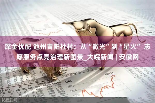 深金优配 池州青阳杜村：从“微光”到“星火” 志愿服务点亮治理新图景_大皖新闻 | 安徽网