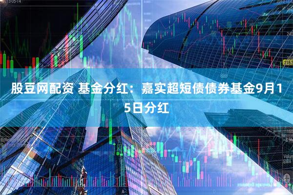 股豆网配资 基金分红：嘉实超短债债券基金9月15日分红